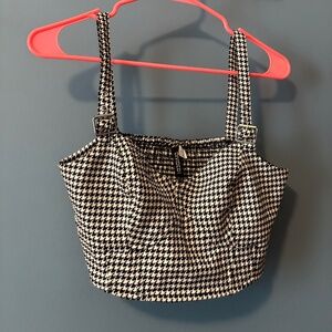 Houndstooth mini crop top
